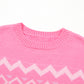 Geometric Drop Shoulder Long Sleeve Sweater