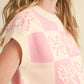 Bow Checkered Round Neck Sweater Vest