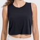 Drawstring Cutout Round Neck Active Tank