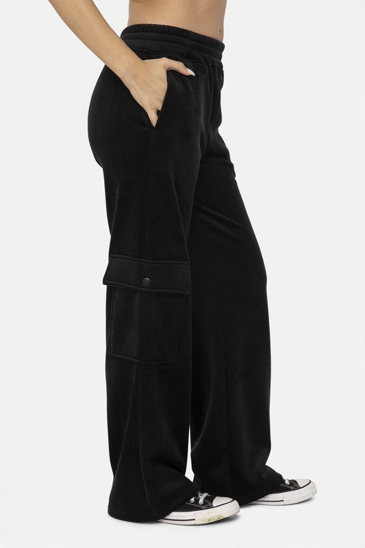 Mono B Elastic Waist Corduroy Cargo Pants *