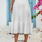 Tied Contrast Trim High Waist Skirt