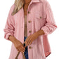 Textured Button Up Long Sleeve Shacket