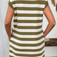 Contrast Striped Round Neck Short Sleeve Mini Dress