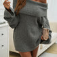 Devine Off-Shoulder Extra-Long Sleeve Sweater