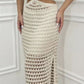 Cutout Slit Round Neck Sweater Dress