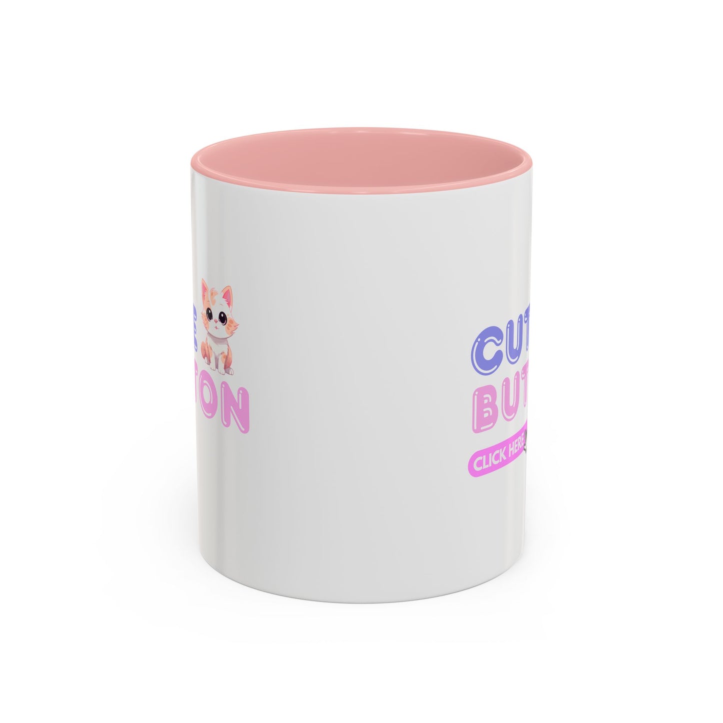 Cute Button Click Here Accent Coffee Mug (11, 15oz) | Made to Order