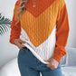 Contrast Round Neck Long Sleeve Sweater