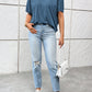 Backless Twisted Round Neck Half Sleeve T-Shirt