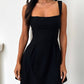 Devine Bow Back Square Neck Mini Dress