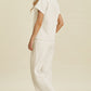 Double Take Full Size Collared Neck Short Sleeve Top and Pants Set