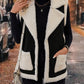 Full Size Contrast Open Front Sherpa Vest Coat