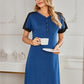 Contrast Stitching Contrast Short Sleeve Dress