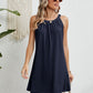 Eyelet Grecian Neck Mini Dress