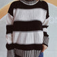 Contrast Round Neck Long Sleeve Sweater