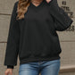 V-Neck Long Sleeve Dropped Shoulder Sweatshirt