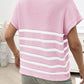 Devine Striped Round Neck Short Sleeve Sweater