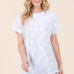 BOMBOM Floral Textured Short Sleeve T-Shirt