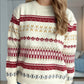 Geometric Round Neck Long Sleeve Sweater