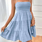 Full Size Smocked Tiered Sleeveless Mini Dress