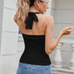 Solid Color Halter Neck Knit Cami