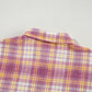 Plaid Collared Neck Button Up Shacket