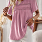 Devine Lace Detail Round Neck Short Sleeve Blouse