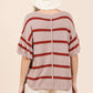 Mittoshop Striped Flounce Sleeve Knit Top