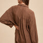 Annie Wear Openwork Button Down Drop Shoulder Shirt
