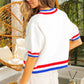 BiBi Metallic America Letter Short Sleeve Sweater - Brand BiBi