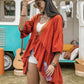 Lace Detail Tied Dropped Shoulder Cover Up