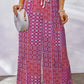 Full Size Drawstring Printed Wide Leg Pants