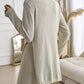 Devine Slit Round Neck Top and Shorts Sweater Set