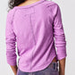 Exposed Seam Notched Long Sleeve T-Shirt
