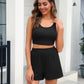 Full Size Scoop Neck Tank and Shorts Set