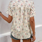 Perfee Printed Collared Neck Short Sleeve Shirt