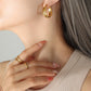 18K Gold-Plated Titanium Steel Huggie Earrings