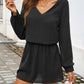 Cutout V-Neck Long Sleeve Mini Dress
