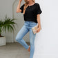 Round Neck Short Sleeve Blouse