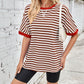 Lovelet Striped Round Neck Half Sleeve T-Shirt