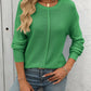 Round Neck Dropped Shoulder Knit Top