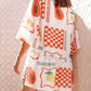 Printed Three-Quarter Sleeve Mini Dress