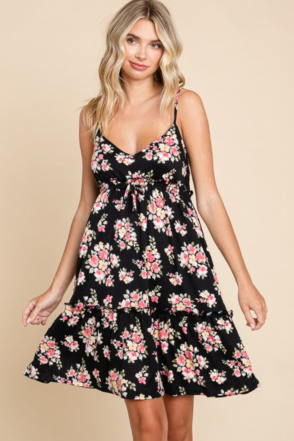 Culture Code Full Size Floral Frill Cami Dress *