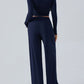 Devine Round Neck Long Sleeve Top and Pants Set