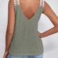 Lace Detail Waffle-Knit V-Neck Tank