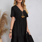 Full Size V-Neck Short Sleeve Mini Dress