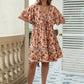 Plus Size Floral Crochet Flutter Sleeve Dress