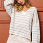 BiBi Stripe V-Neck Knit Top - Brand BiBi