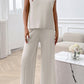 Devine Round Neck Short Sleeve Top and Pants Set