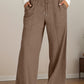 Drawstring Elastic Waist Wide Leg Pants