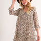 And The Why Leopard Ruffle Hem Woven Mini Dress